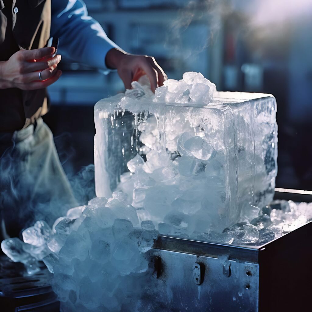 ice machine repairman at work