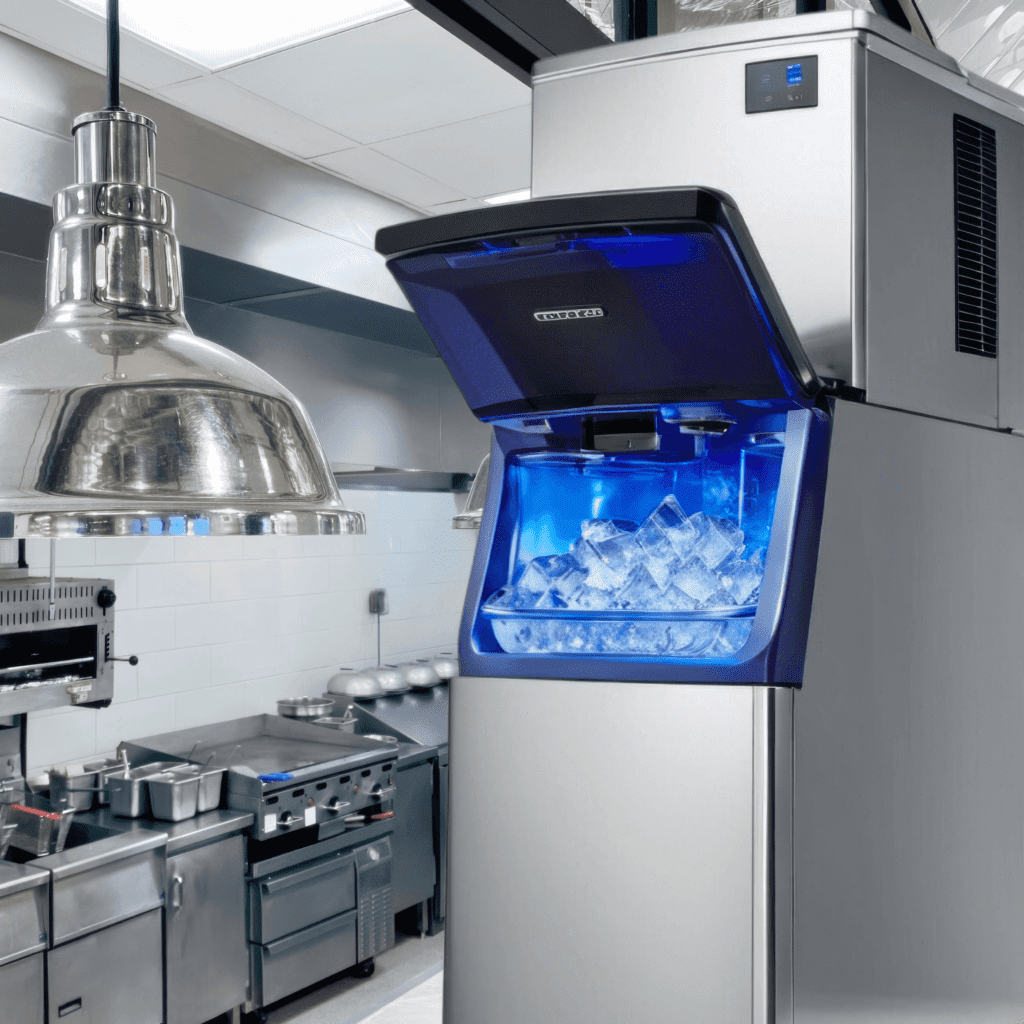 ice machine install in restaurant kitchen